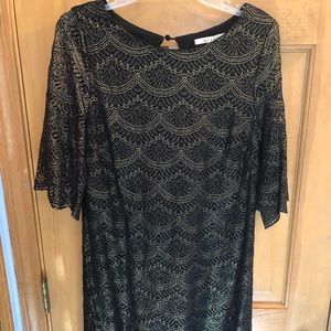 Black Dress with Gold Details